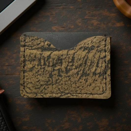 Zebra Leather on Black Minimalist Wallet image 0