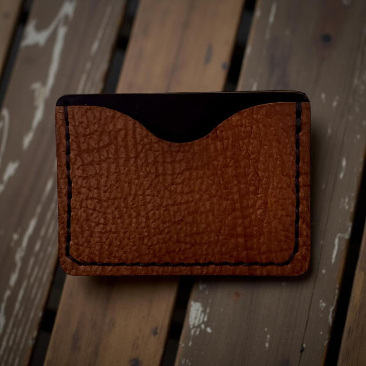 Red Clay Shark Leather Minimalist Wallet image 0