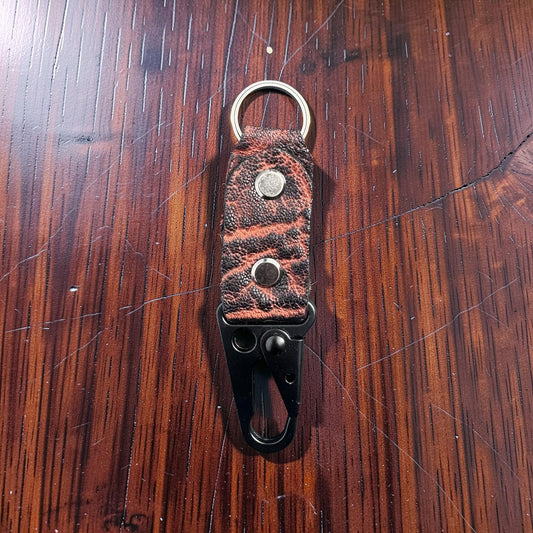 Coal Ember Elephant Leather Keychain