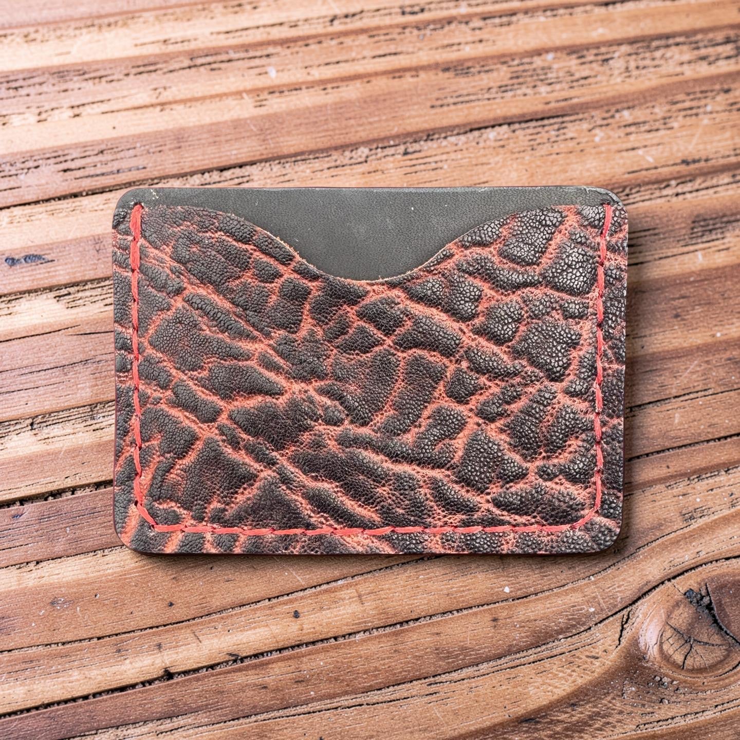 Coal Ember Elephant Leather Minimalist Wallet