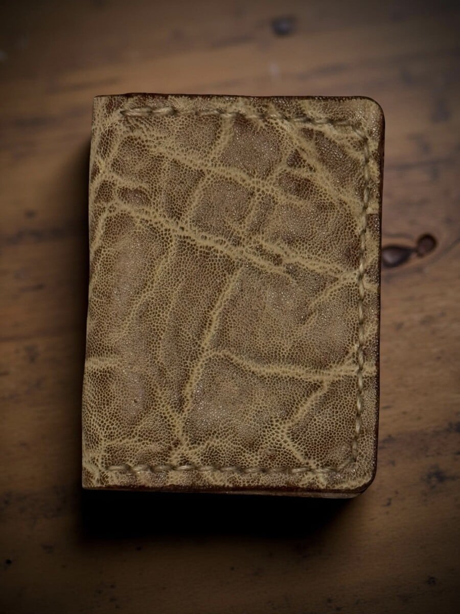 Safari Brown Elephant Leather Card Wallet image 0